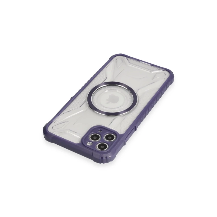 BFS  iPhone 11 Pro Max Kılıf Prag Magneticsafe Kapak - Derin Mor