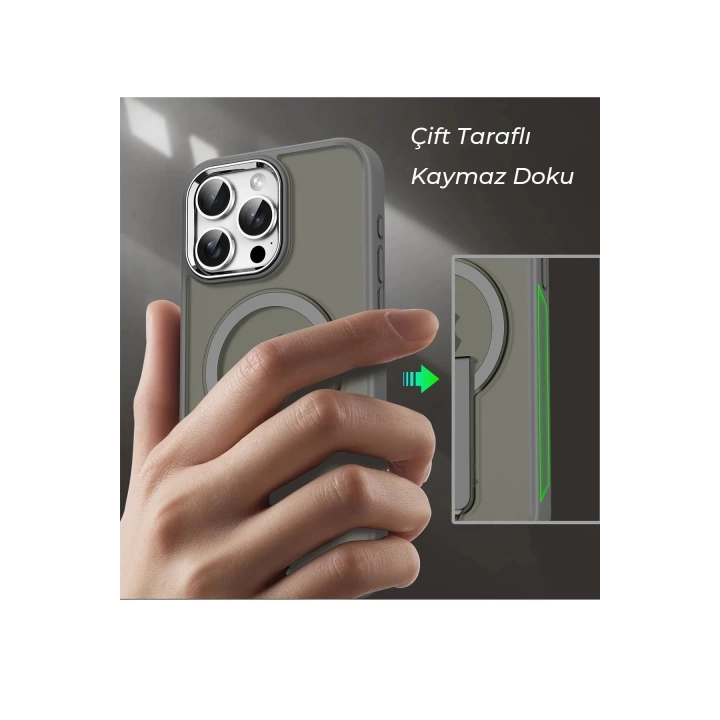 BFS  iPhone 11 Tork Magsafe Standlı Kapak - Lila