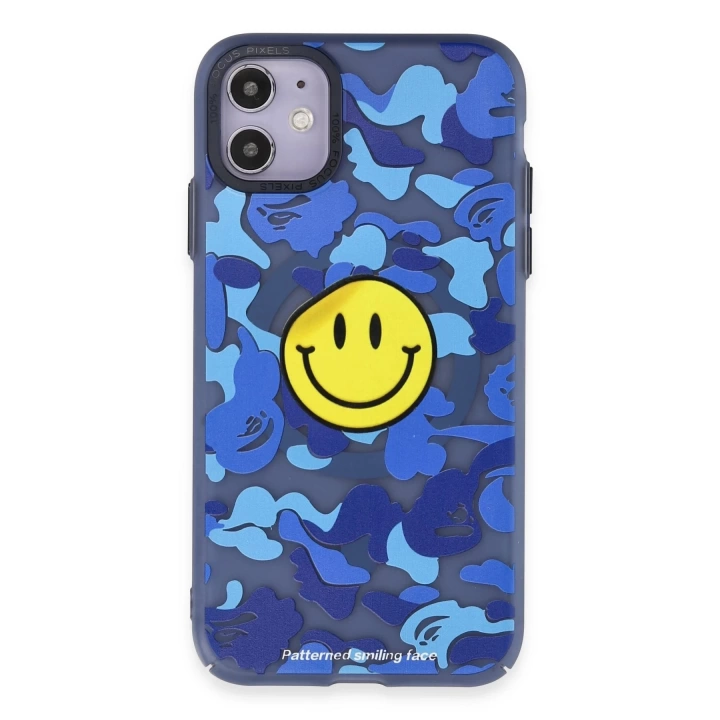 BFS  iPhone 12 Kılıf Apollo Magneticsafe Desenli Kapak - Apollo Mavi - 1