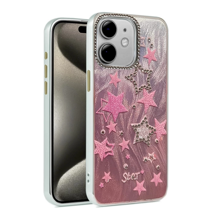BFS iPhone 12 Kılıf Blade Aynalı Desenli Kapak - Desen 7