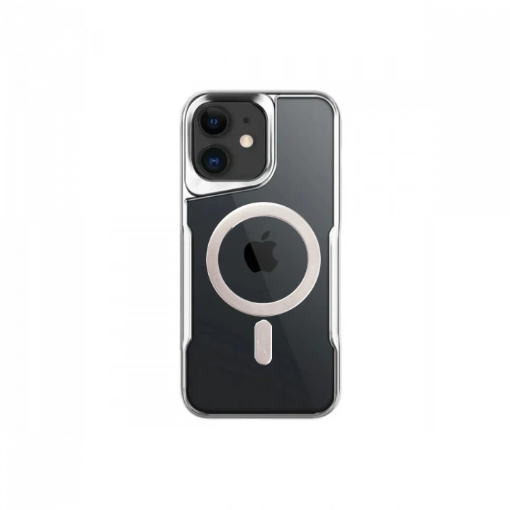 BFS  iPhone 12 Kılıf Boyi Magsafe Silikon Kapak - Gümüş