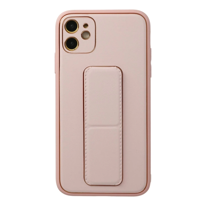 BFS  iPhone 12 Kılıf Coco Deri Standlı Kapak - Pembe