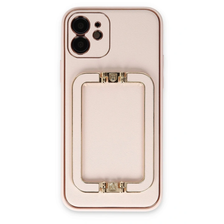 BFS  iPhone 12 Kılıf Coco Elit Kapak - Pudra