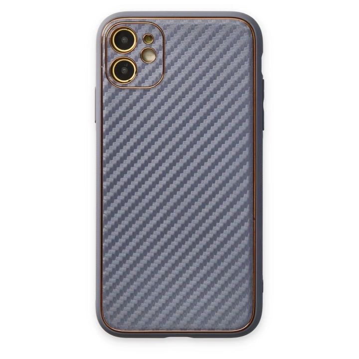 BFS  iPhone 12 Kılıf Coco Karbon Silikon - Gri