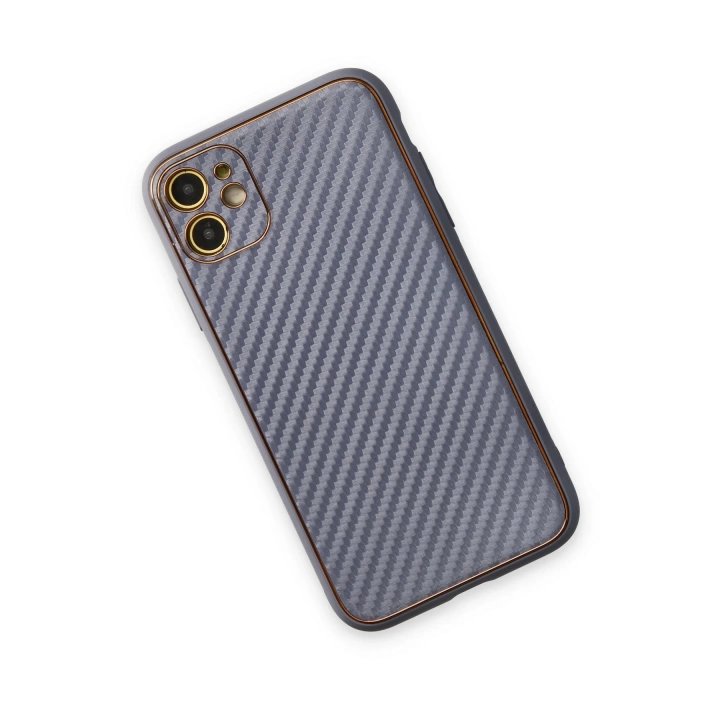 BFS  iPhone 12 Kılıf Coco Karbon Silikon - Gri