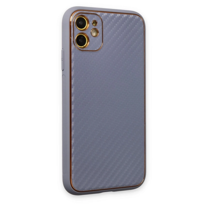BFS  iPhone 12 Kılıf Coco Karbon Silikon - Gri