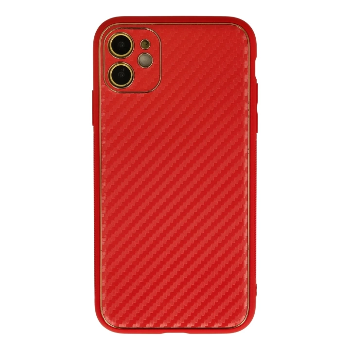 BFS  iPhone 12 Kılıf Coco Karbon Silikon - Kırmızı