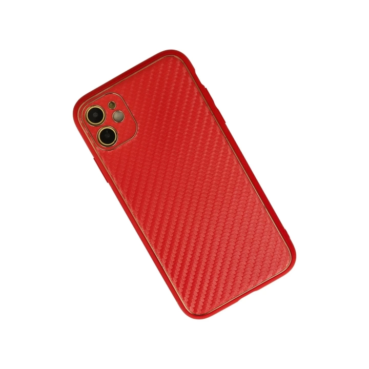 BFS  iPhone 12 Kılıf Coco Karbon Silikon - Kırmızı