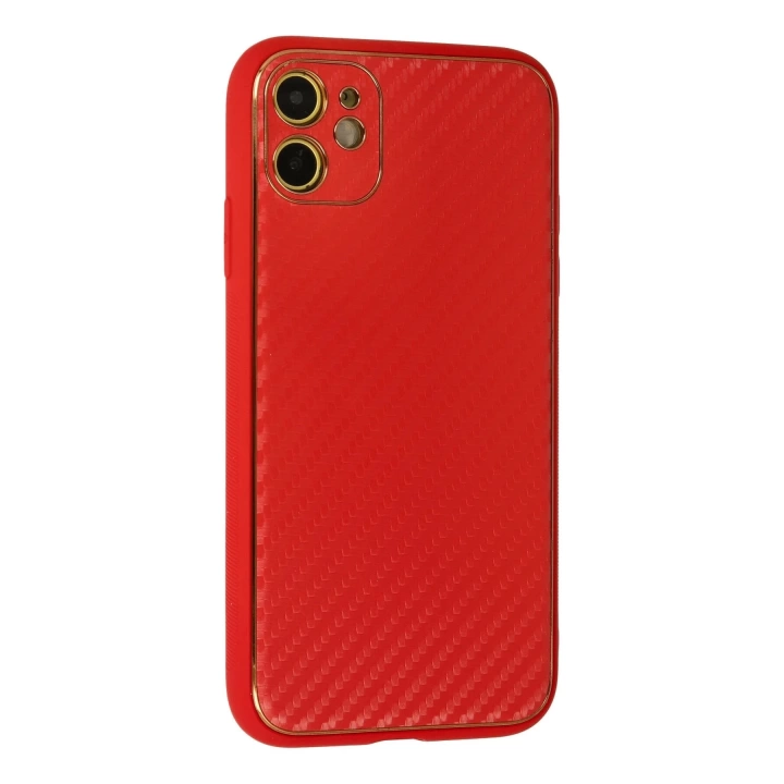 BFS  iPhone 12 Kılıf Coco Karbon Silikon - Kırmızı