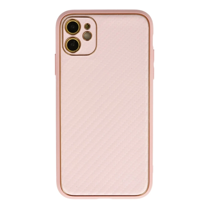 BFS  iPhone 12 Kılıf Coco Karbon Silikon - Pembe