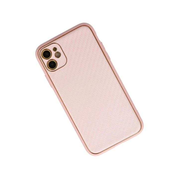 BFS  iPhone 12 Kılıf Coco Karbon Silikon - Pembe