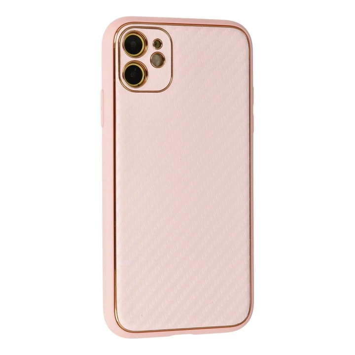 BFS  iPhone 12 Kılıf Coco Karbon Silikon - Pembe