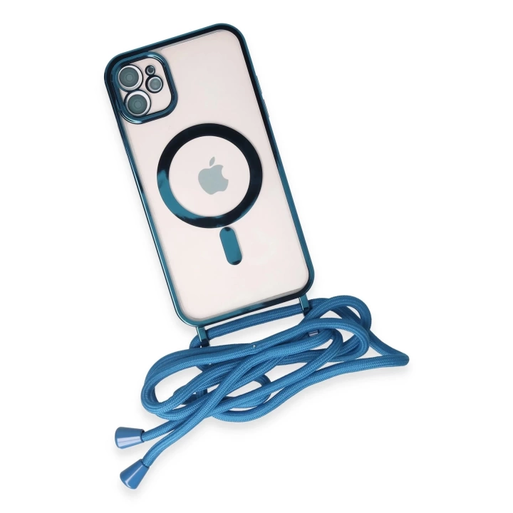 BFS  iPhone 12 Kılıf Divo Lazer Askılı Magsafe Kapak - Sierra Blue