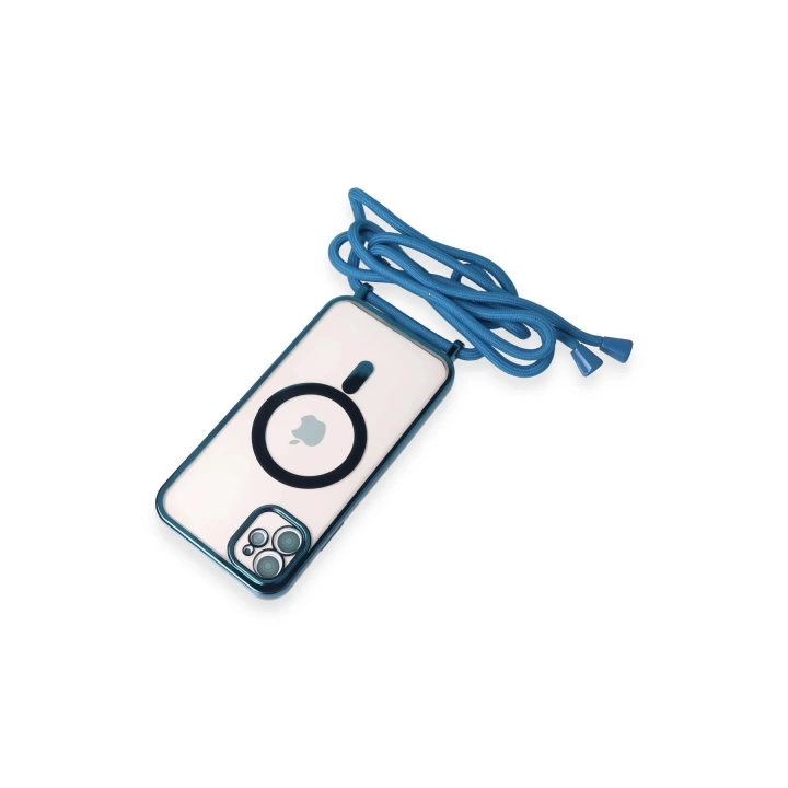 BFS  iPhone 12 Kılıf Divo Lazer Askılı Magsafe Kapak - Sierra Blue
