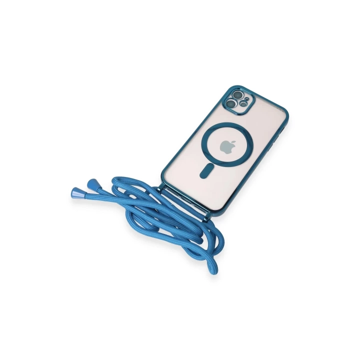 BFS  iPhone 12 Kılıf Divo Lazer Askılı Magsafe Kapak - Sierra Blue
