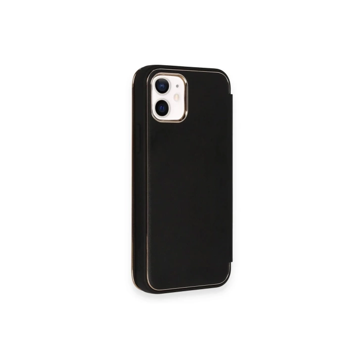 BFS  iPhone 12 Kılıf Dolpin Kapaklı - Siyah