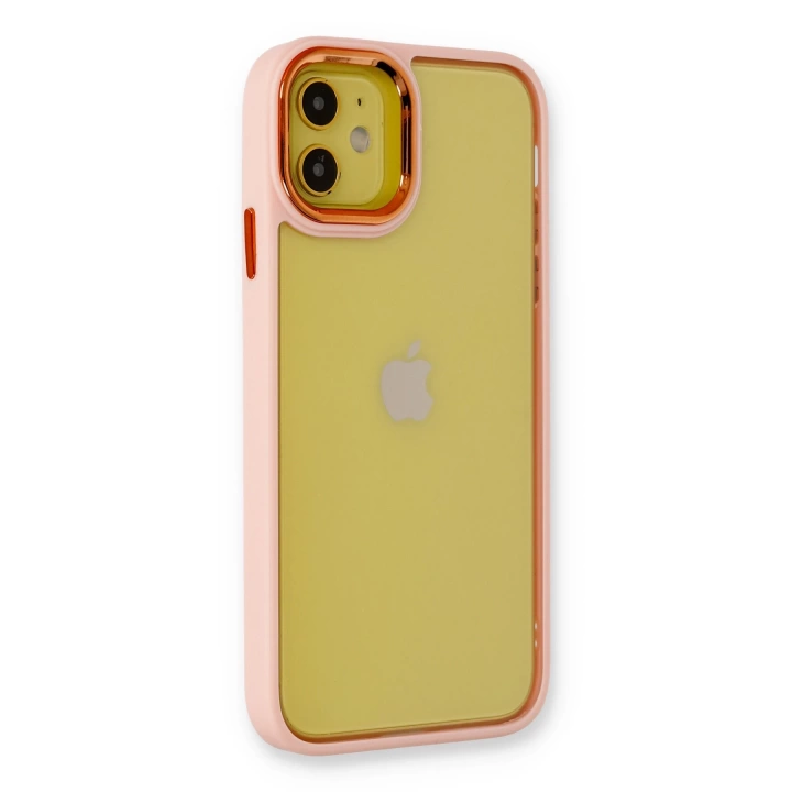 BFS  iPhone 12 Kılıf Dora Kapak - Pudra