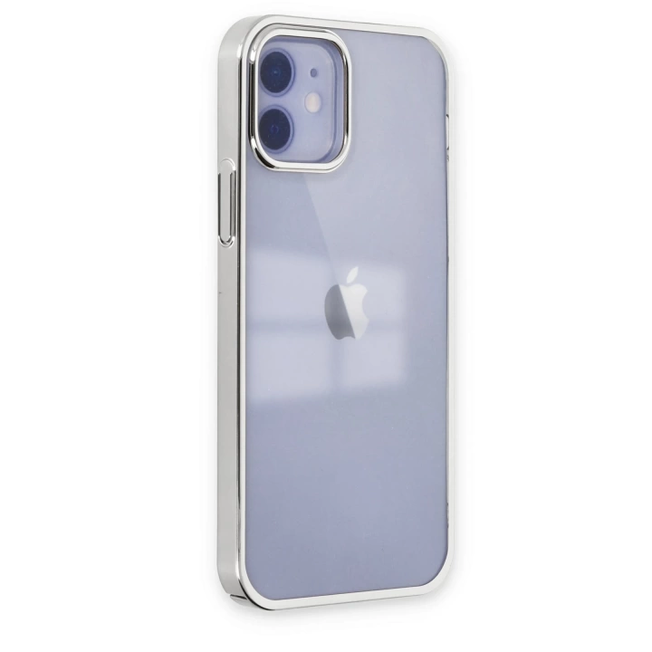BFS  iPhone 12 Kılıf Element Silikon - Gümüş