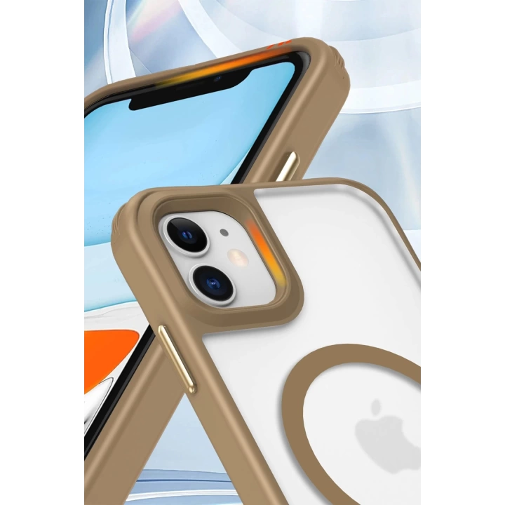 BFS  iPhone 12 Kılıf Enka Magsafe Silikon Kılıf - Desert