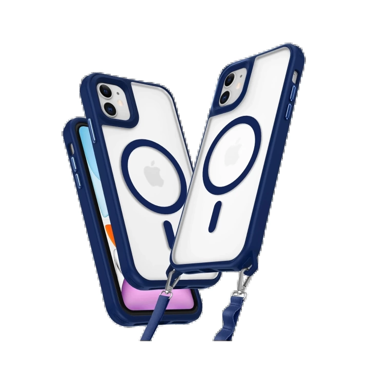 BFS  iPhone 12 Kılıf Enka Magsafe Silikon Kılıf - Lacivert