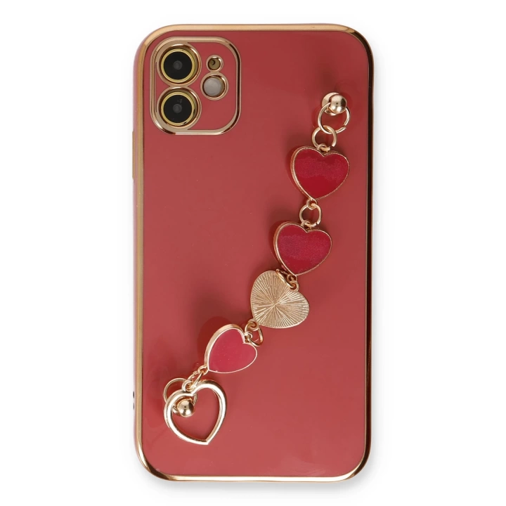 BFS  iPhone 12 Kılıf Esila Silikon - Kırmızı