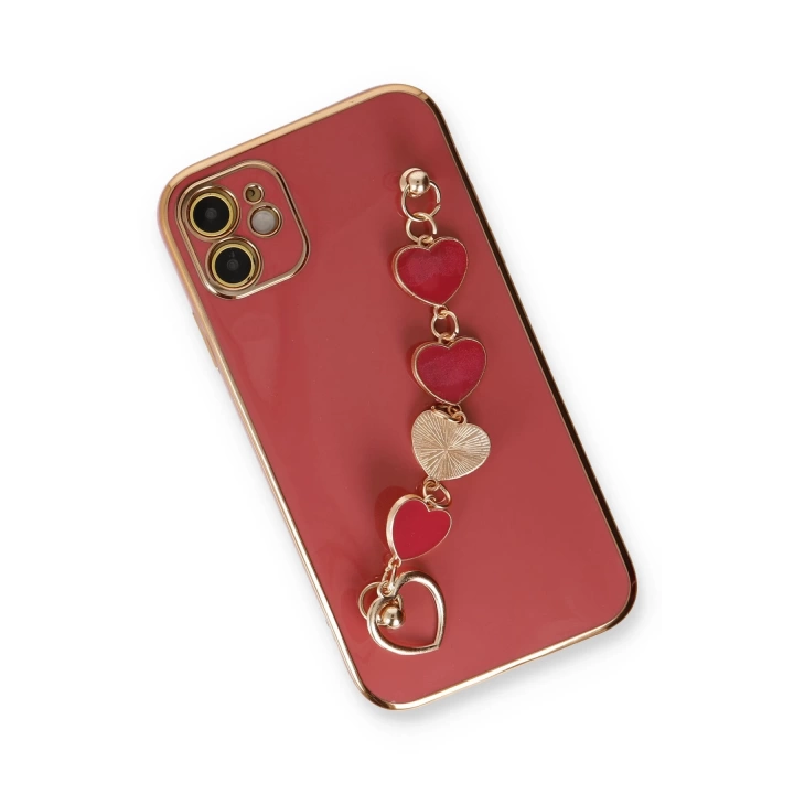BFS  iPhone 12 Kılıf Esila Silikon - Kırmızı