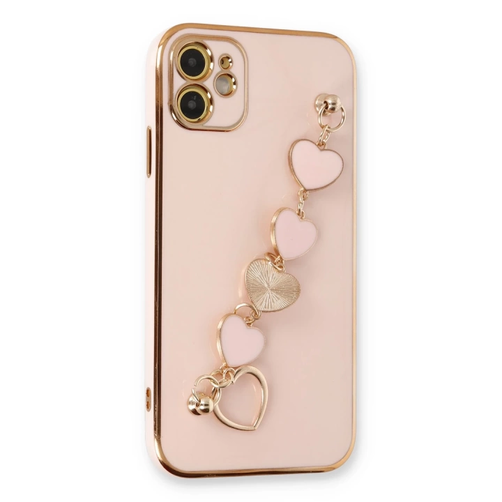 BFS  iPhone 12 Kılıf Esila Silikon - Pudra