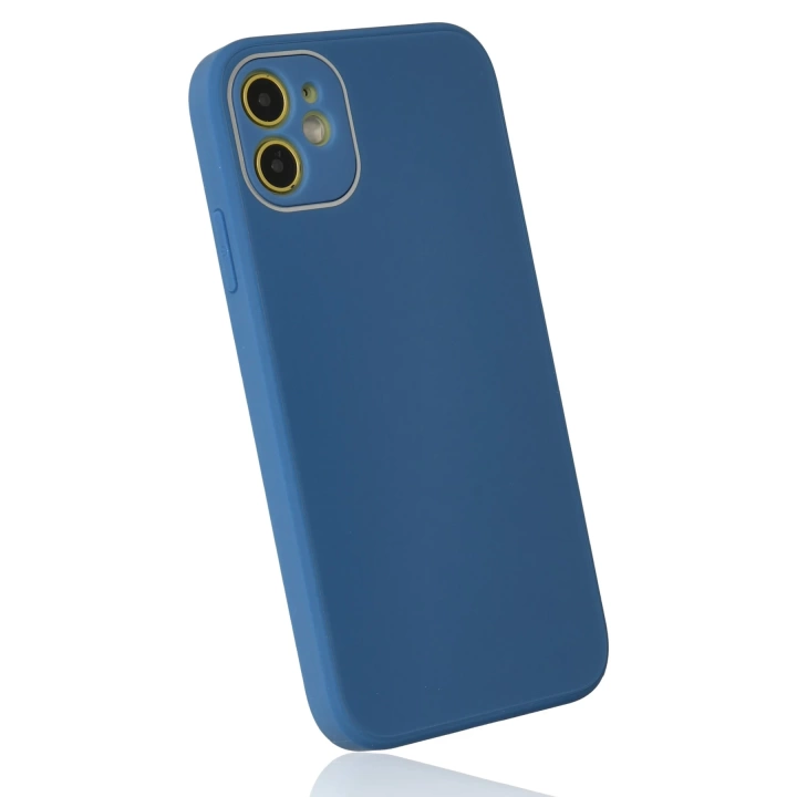 BFS  iPhone 12 Kılıf Glass Kapak - Mavi