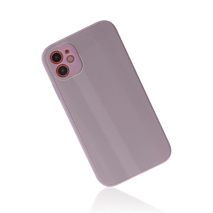 BFS  iPhone 12 Kılıf Glass Kapak - Mor