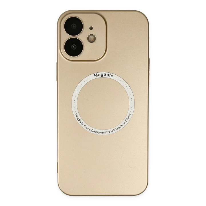 BFS  iPhone 12 Kılıf Jack Magneticsafe Lens Silikon - Gold