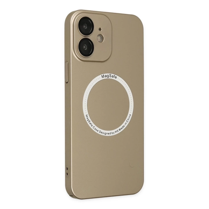 BFS  iPhone 12 Kılıf Jack Magneticsafe Lens Silikon - Gold