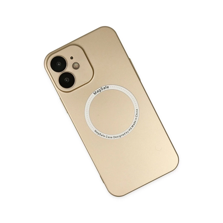 BFS  iPhone 12 Kılıf Jack Magneticsafe Lens Silikon - Gold