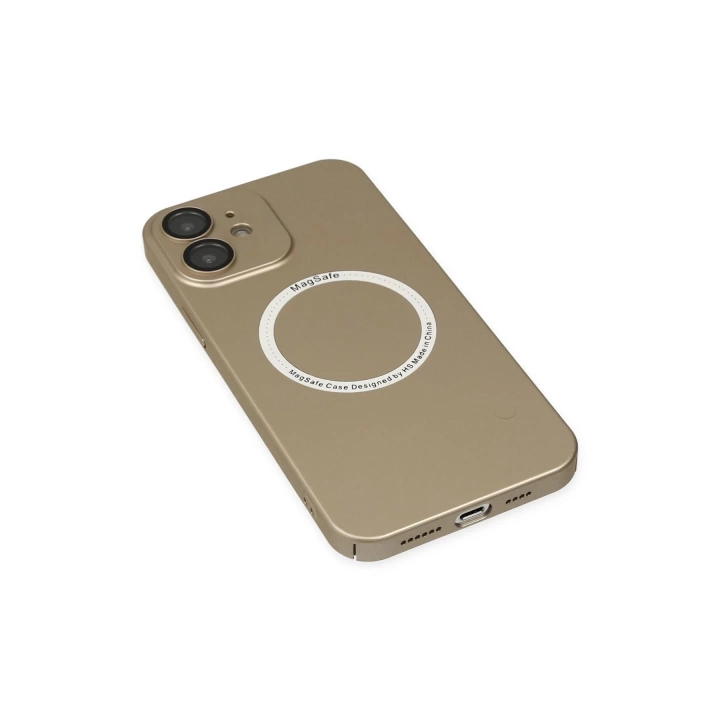 BFS  iPhone 12 Kılıf Jack Magneticsafe Lens Silikon - Gold