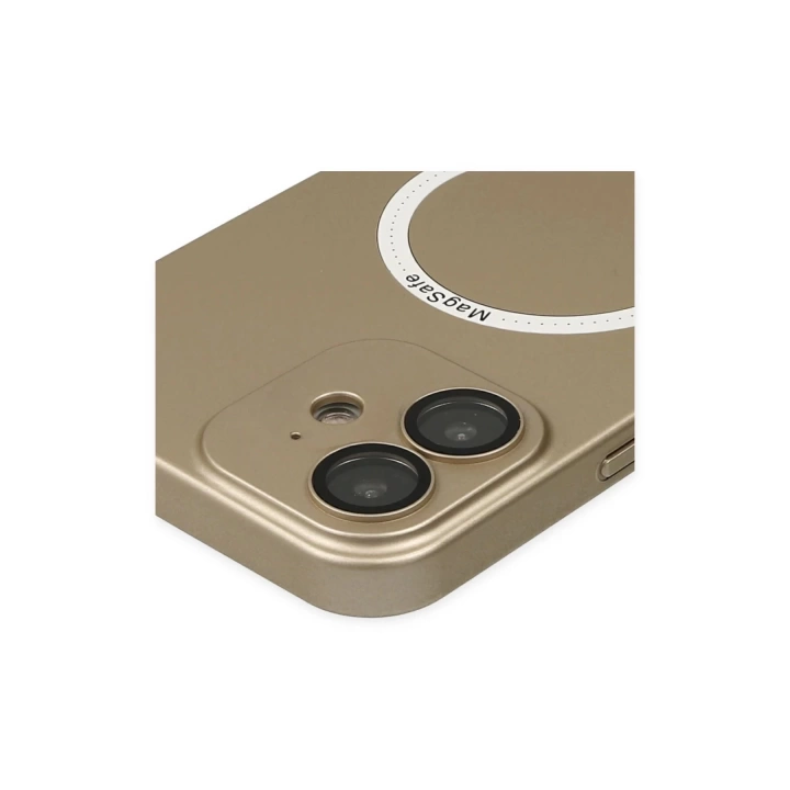 BFS  iPhone 12 Kılıf Jack Magneticsafe Lens Silikon - Gold