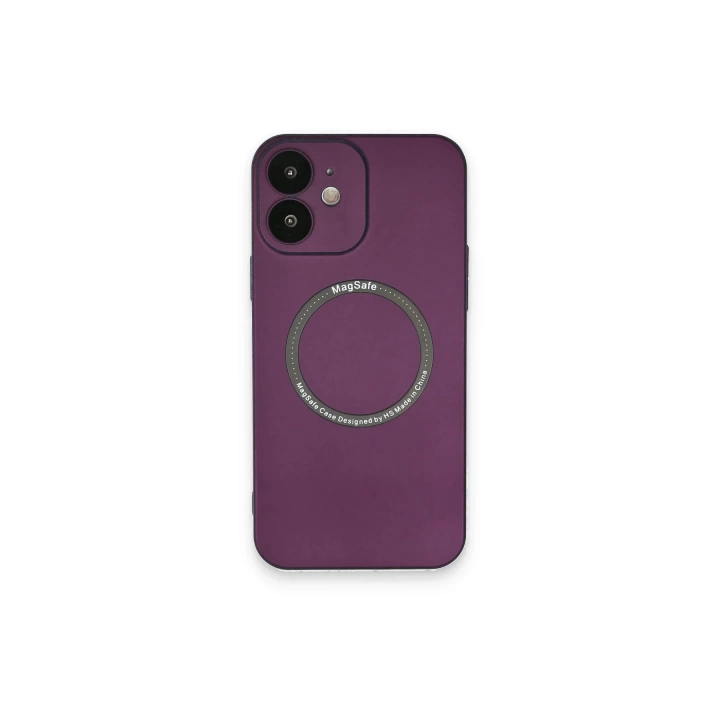 BFS  iPhone 12 Kılıf Jack Magneticsafe Lens Silikon - Mürdüm