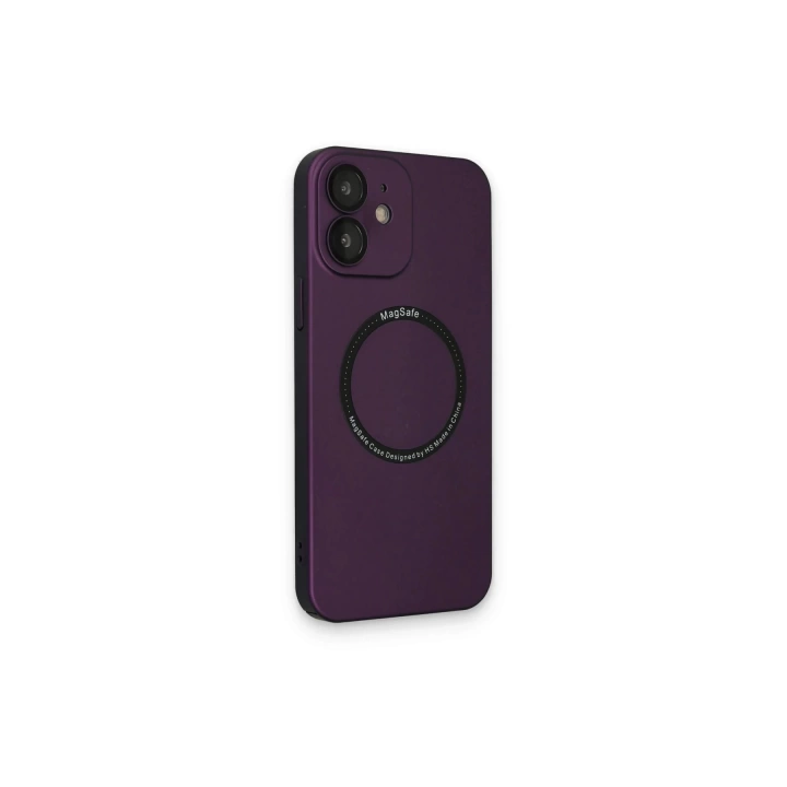 BFS  iPhone 12 Kılıf Jack Magneticsafe Lens Silikon - Mürdüm