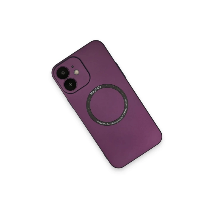 BFS  iPhone 12 Kılıf Jack Magneticsafe Lens Silikon - Mürdüm