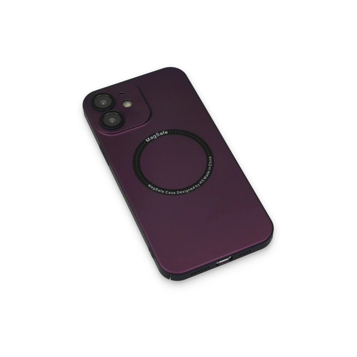 BFS  iPhone 12 Kılıf Jack Magneticsafe Lens Silikon - Mürdüm