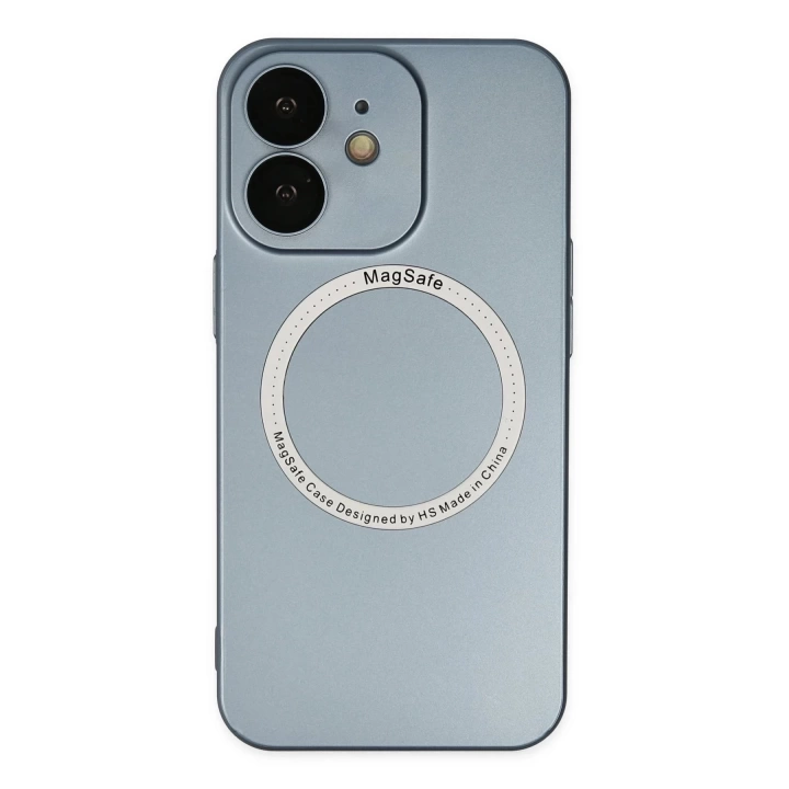 BFS  iPhone 12 Kılıf Jack Magneticsafe Lens Silikon - Sierra Blue