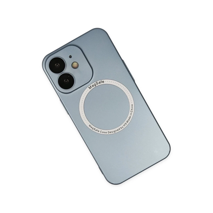 BFS  iPhone 12 Kılıf Jack Magneticsafe Lens Silikon - Sierra Blue
