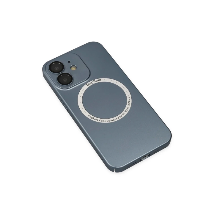 BFS  iPhone 12 Kılıf Jack Magneticsafe Lens Silikon - Sierra Blue
