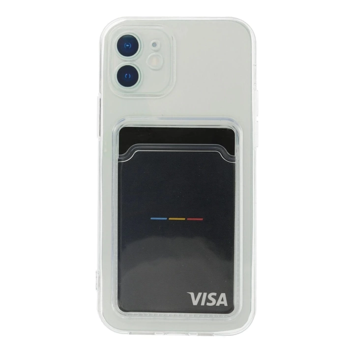 BFS  iPhone 12 Kılıf Kart Şeffaf Silikon - Şeffaf
