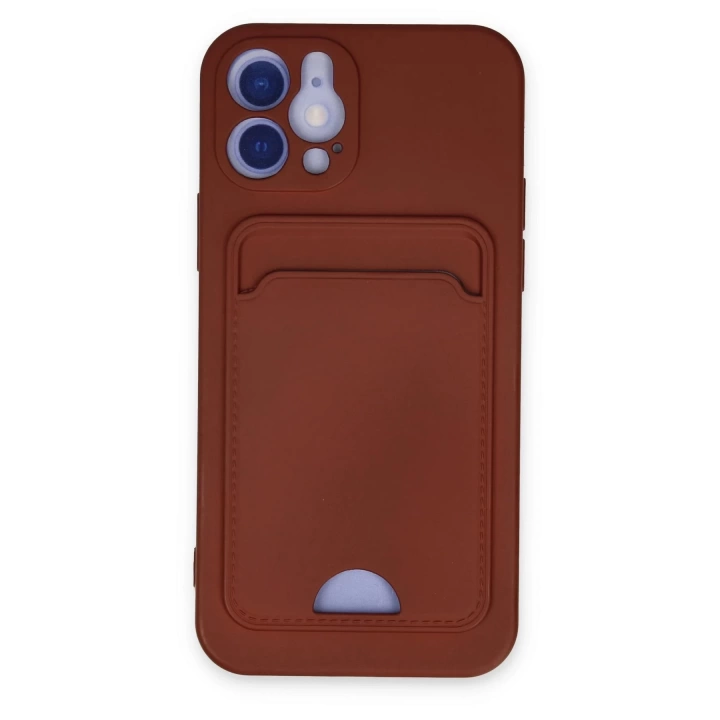 BFS  iPhone 12 Kılıf Kelvin Kartvizitli Silikon - Bordo