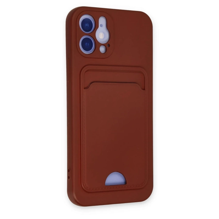 BFS  iPhone 12 Kılıf Kelvin Kartvizitli Silikon - Bordo