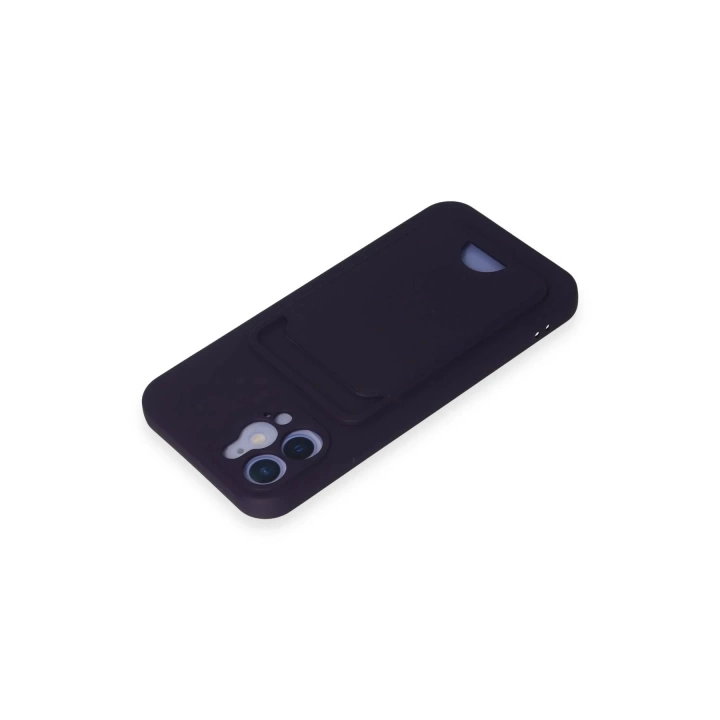 BFS  iPhone 12 Kılıf Kelvin Kartvizitli Silikon - Derin Mor