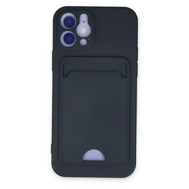BFS  iPhone 12 Kılıf Kelvin Kartvizitli Silikon - Lacivert