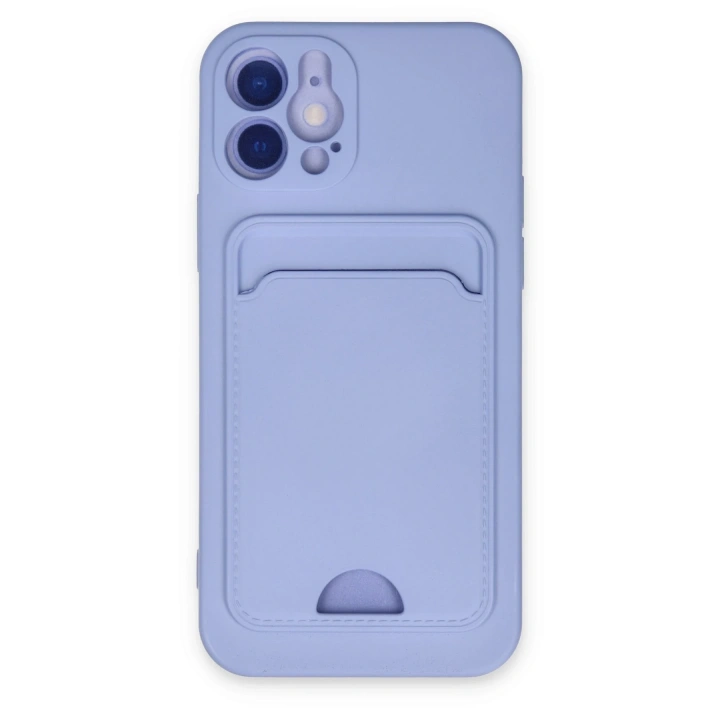 BFS  iPhone 12 Kılıf Kelvin Kartvizitli Silikon - Lila