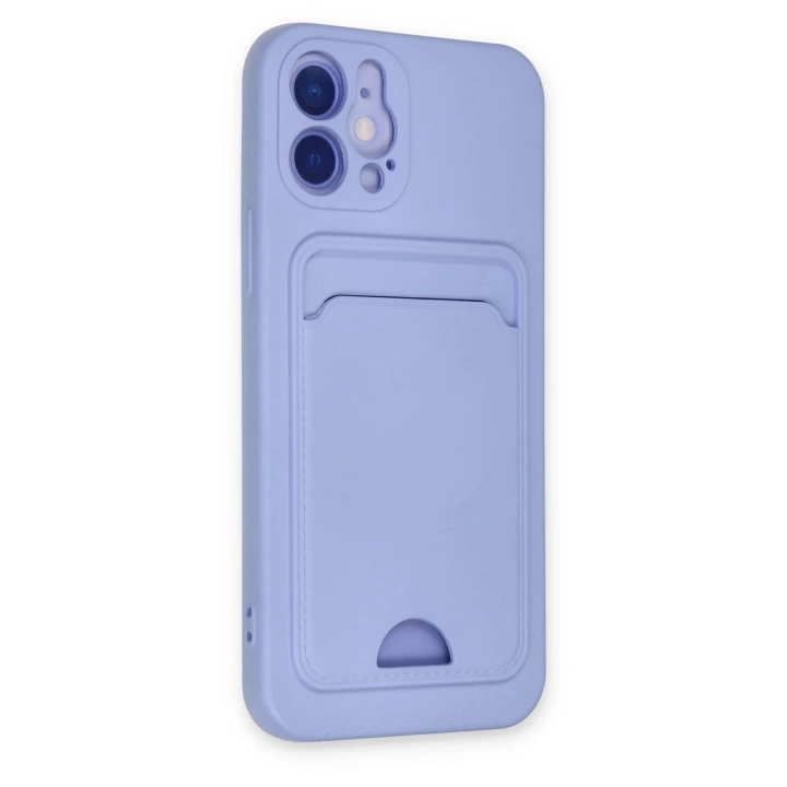 BFS  iPhone 12 Kılıf Kelvin Kartvizitli Silikon - Lila