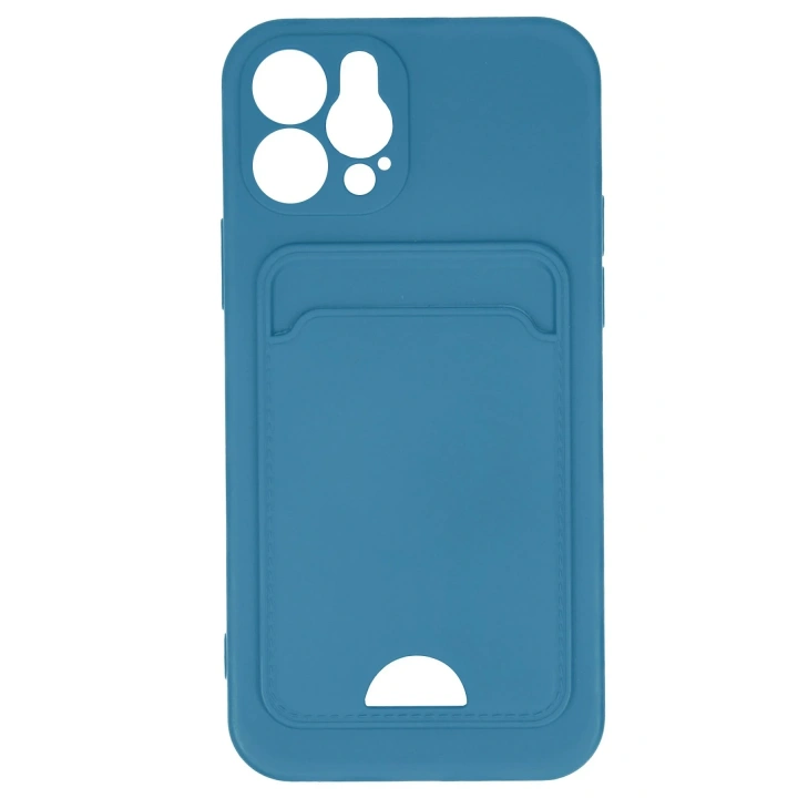BFS  iPhone 12 Kılıf Kelvin Kartvizitli Silikon - Mavi