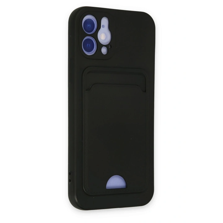 BFS  iPhone 12 Kılıf Kelvin Kartvizitli Silikon - Siyah